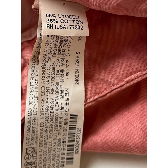 Zara Basic Women Pleated Front Pink Pants Small - Picture 4 of 6